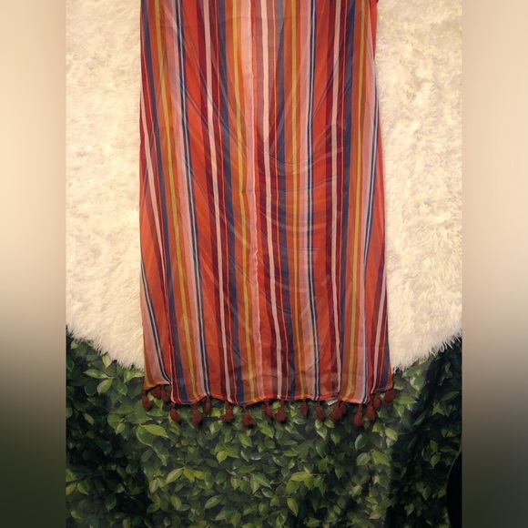 Striped Multicolor Sleeveless Coverup Dress - Picture 8 of 12